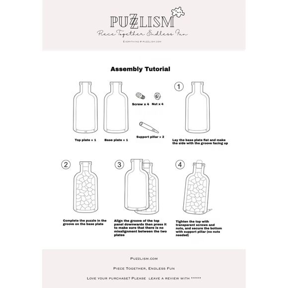 PETS IN THE BOTTLE Catty Animal Shaped Acrylic Puzzle - Picture 6 of 6